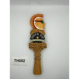 Shock Top Belgian White 2 Sided Draft Beer Tap Handle Tapper Mancave Bar Pub